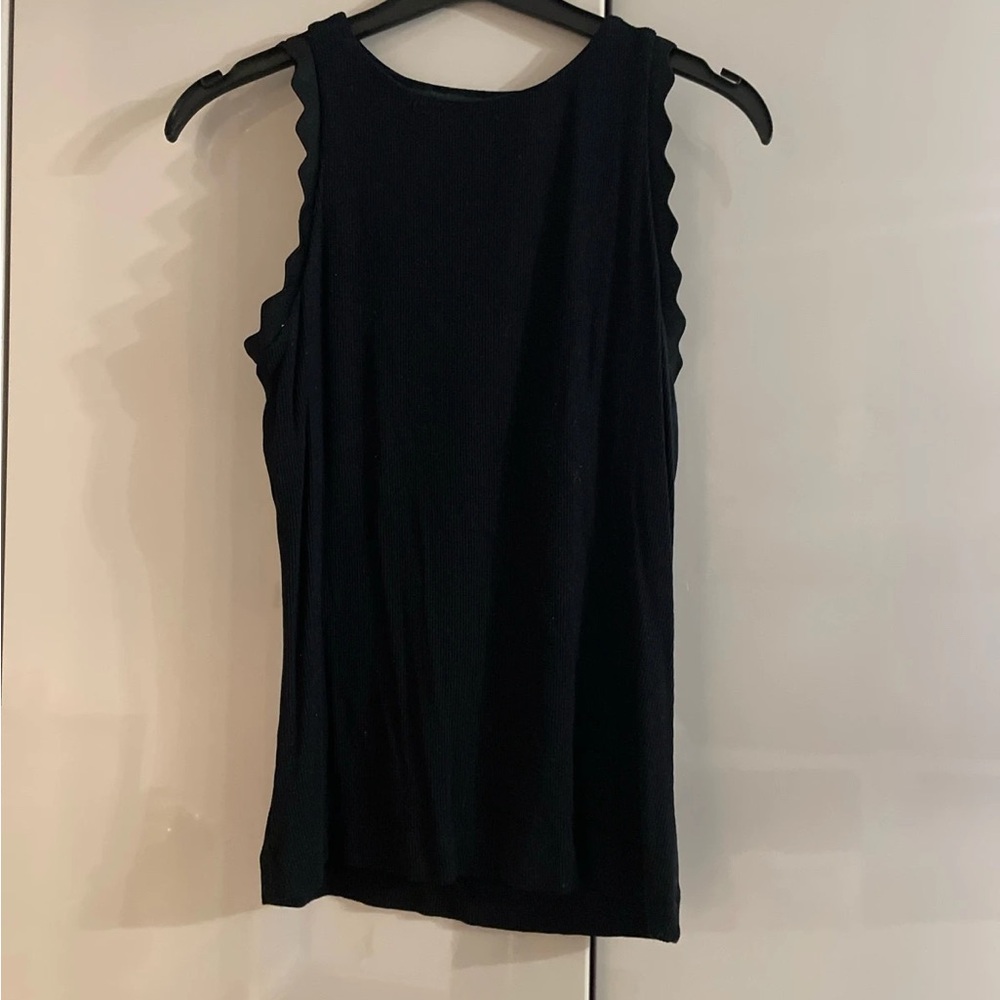 Next ribbed scalloped trim sleeveless top